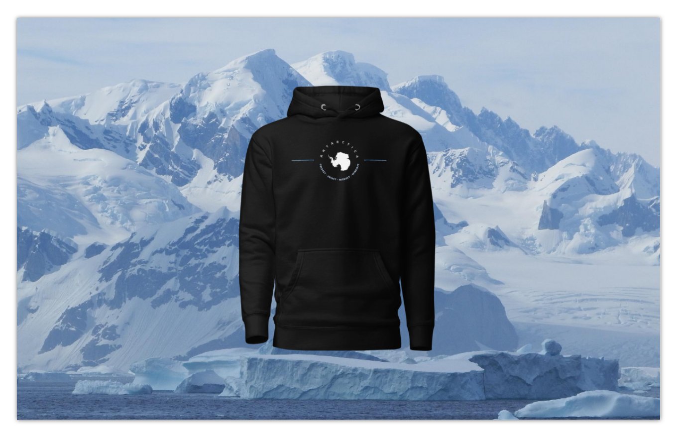 ANTARCTICA Coldest - Driest - Highest - Windiest Hoody. Circle design. (unisex)