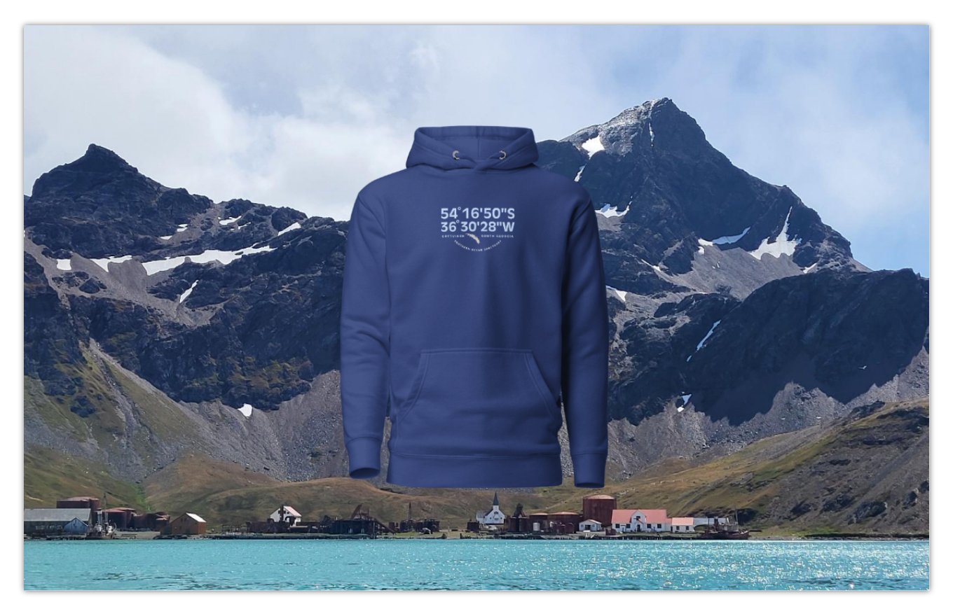 SOUTH GEORGIA Grytviken Coordinates Hoody (unisex)